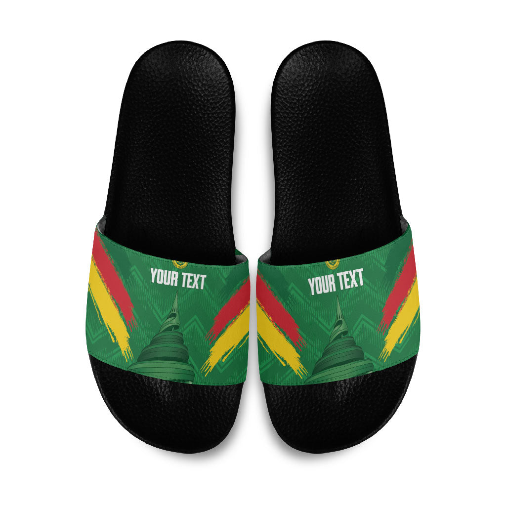 Cameroon Football Custom Slide Sandals Reunification Monument Les Lionnes Indomptables