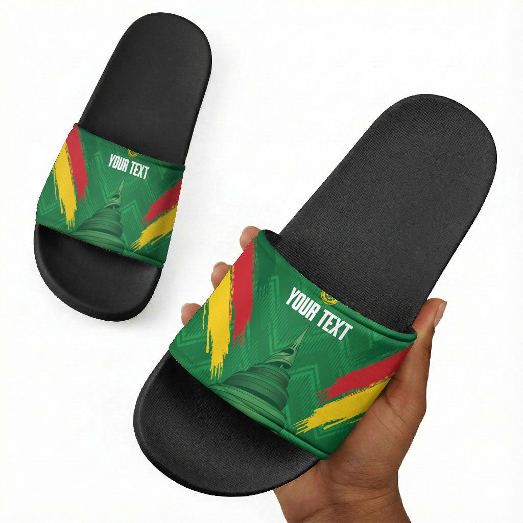 Cameroon Football Custom Slide Sandals Reunification Monument Les Lionnes Indomptables