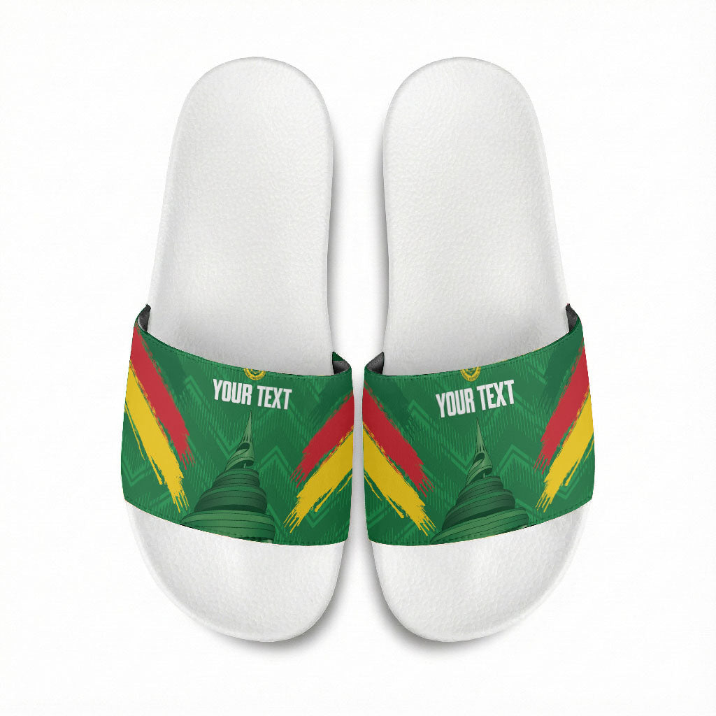 Cameroon Football Custom Slide Sandals Reunification Monument Les Lionnes Indomptables