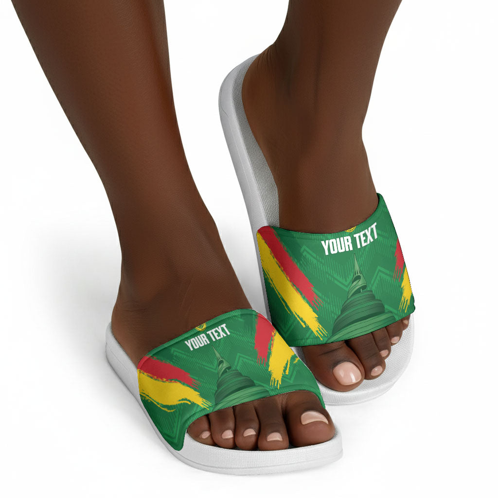Cameroon Football Custom Slide Sandals Reunification Monument Les Lionnes Indomptables