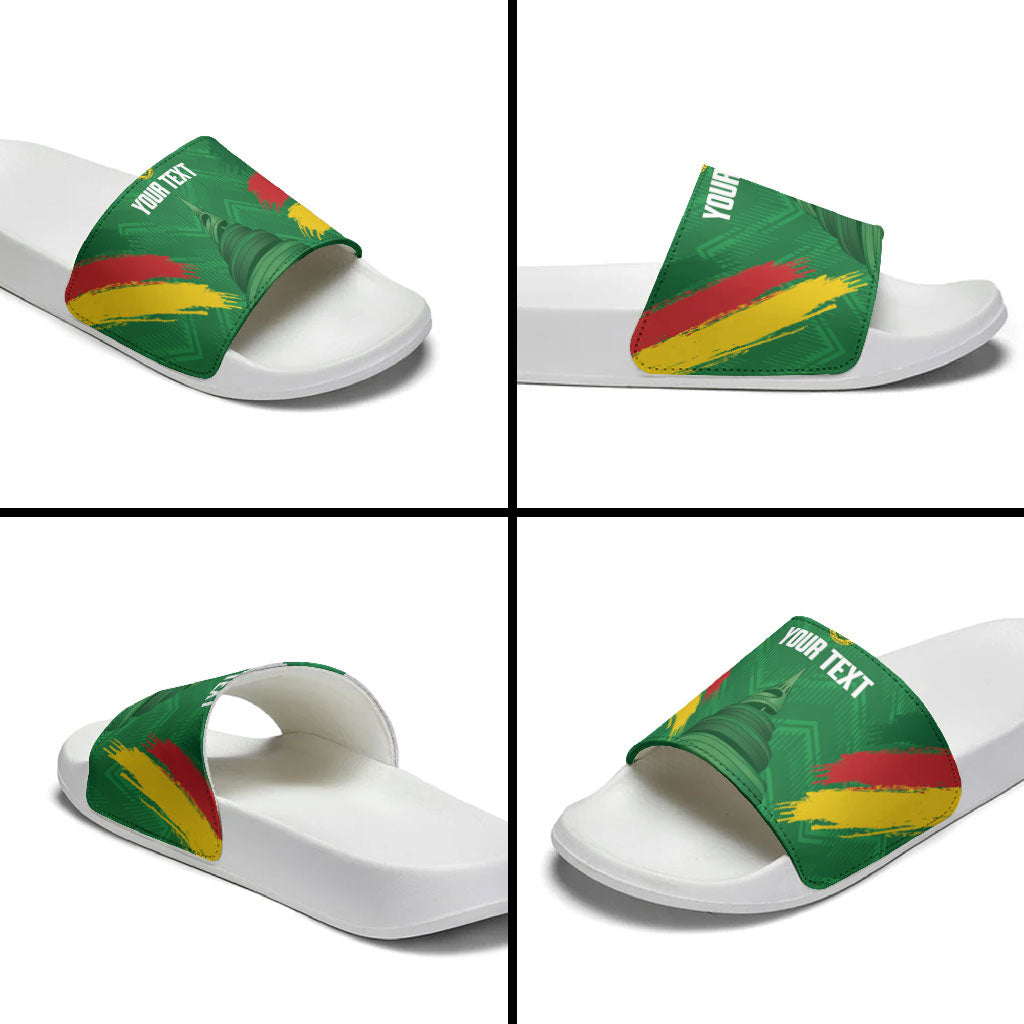 Cameroon Football Custom Slide Sandals Reunification Monument Les Lionnes Indomptables
