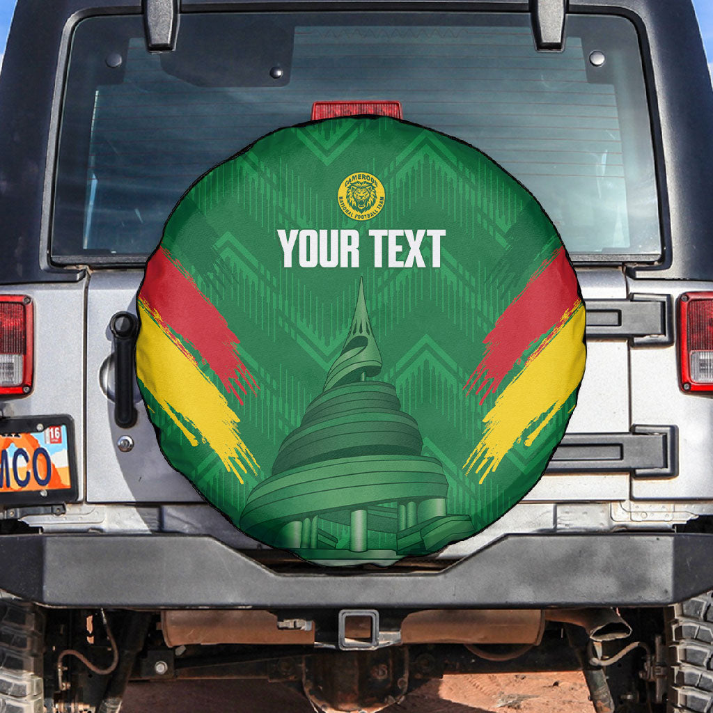 Cameroon Football Custom Spare Tire Cover Reunification Monument Les Lionnes Indomptables
