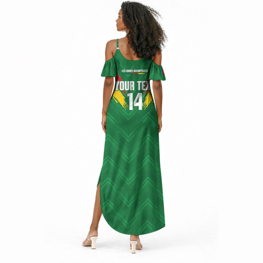 Cameroon Football Custom Summer Maxi Dress Reunification Monument Les Lionnes Indomptables