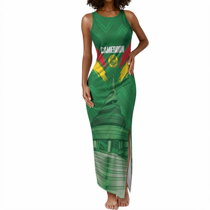 Cameroon Football Custom Tank Maxi Dress Reunification Monument Les Lionnes Indomptables