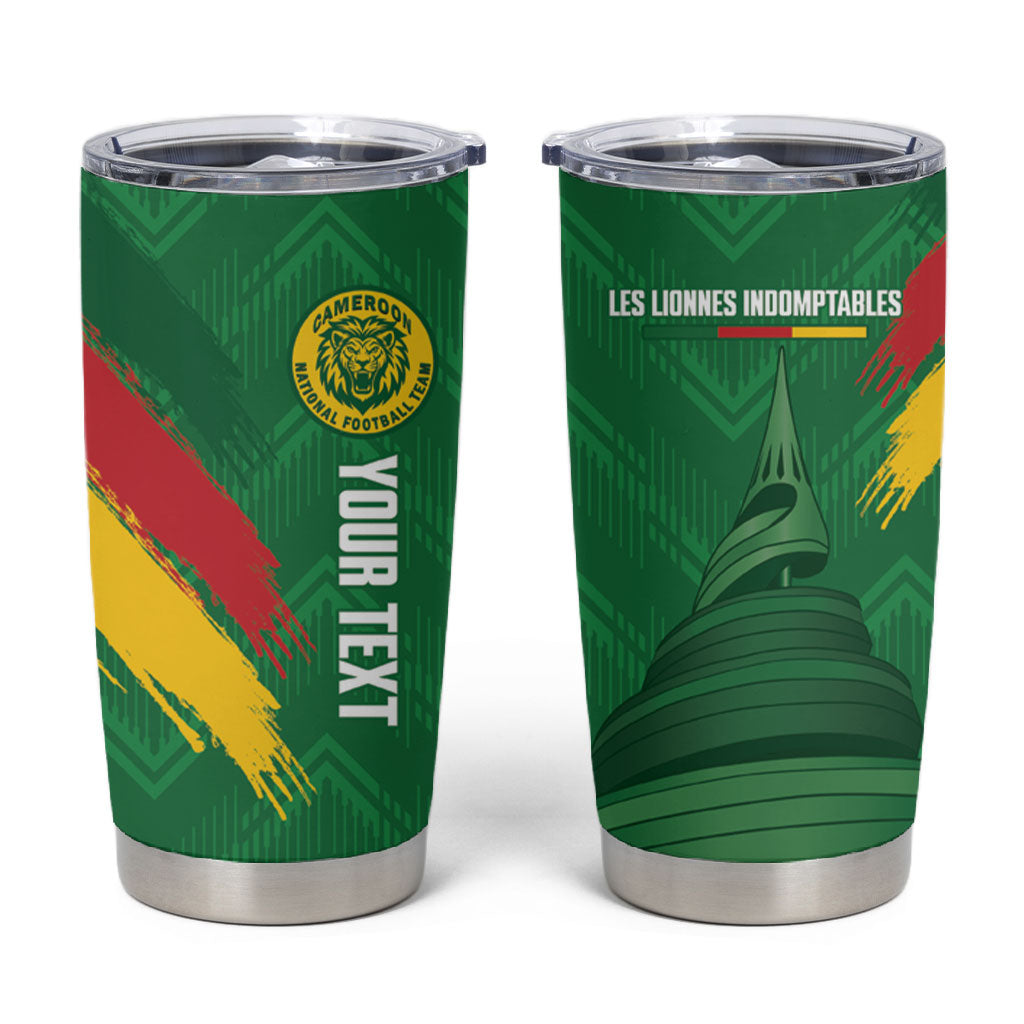 Cameroon Football Custom Tumbler Cup Reunification Monument Les Lionnes Indomptables