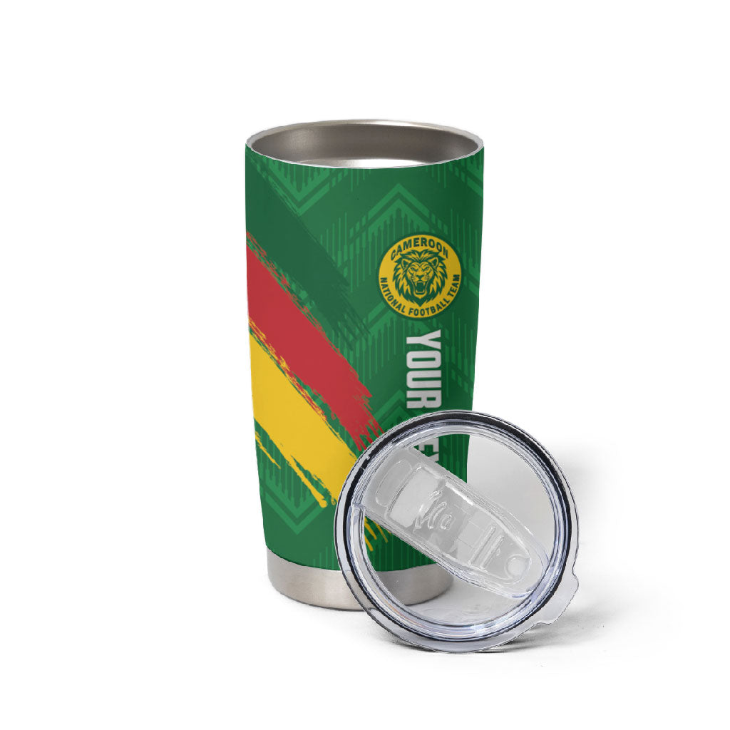Cameroon Football Custom Tumbler Cup Reunification Monument Les Lionnes Indomptables