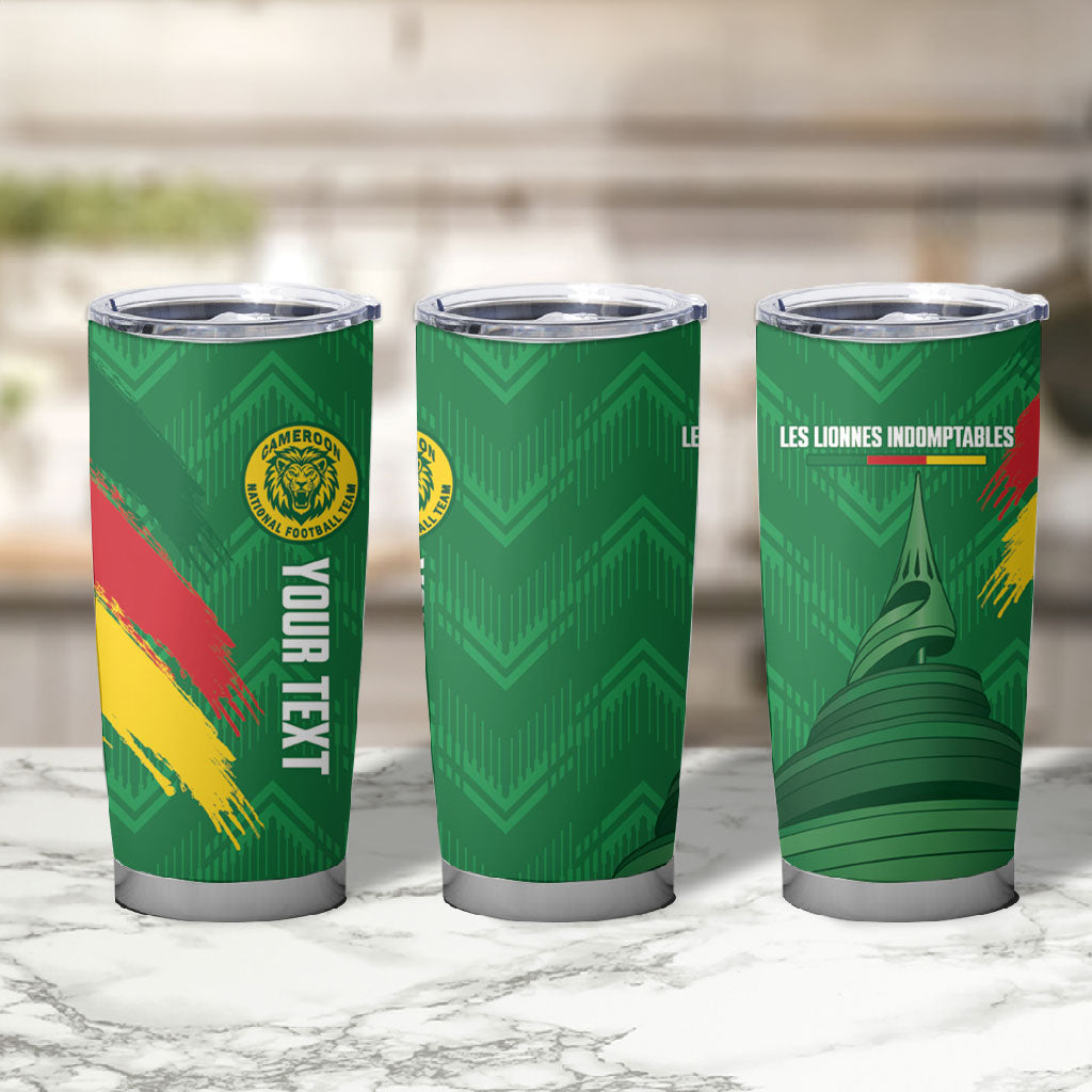 Cameroon Football Custom Tumbler Cup Reunification Monument Les Lionnes Indomptables