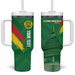 Cameroon Football Custom Tumbler With Handle Reunification Monument Les Lionnes Indomptables