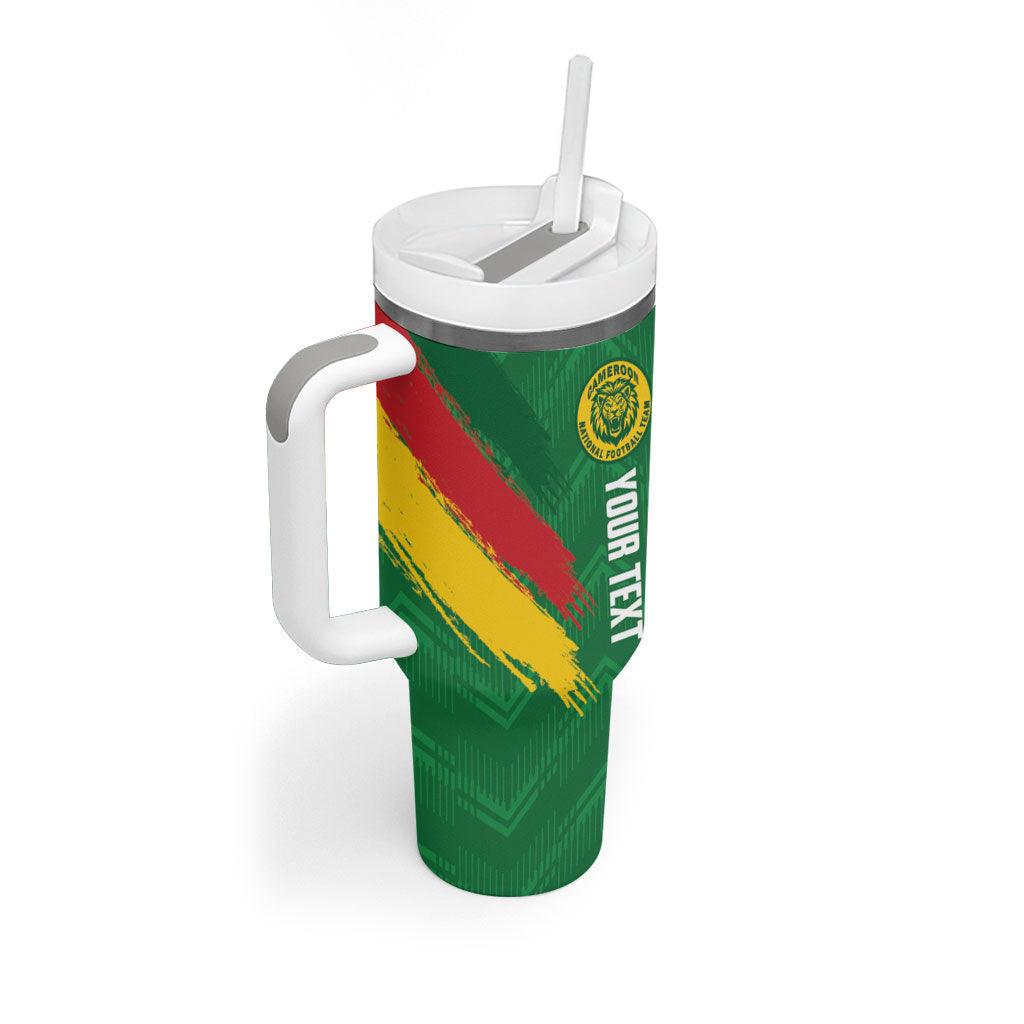 Cameroon Football Custom Tumbler With Handle Reunification Monument Les Lionnes Indomptables