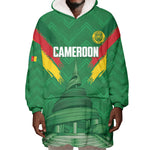 Cameroon Football Custom Wearable Blanket Hoodie Reunification Monument Les Lionnes Indomptables