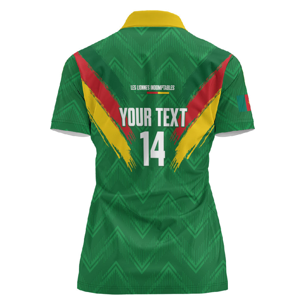 Cameroon Football Custom Women Polo Shirt Reunification Monument Les Lionnes Indomptables