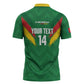 Cameroon Football Custom Zipper Polo Shirt Reunification Monument Les Lionnes Indomptables