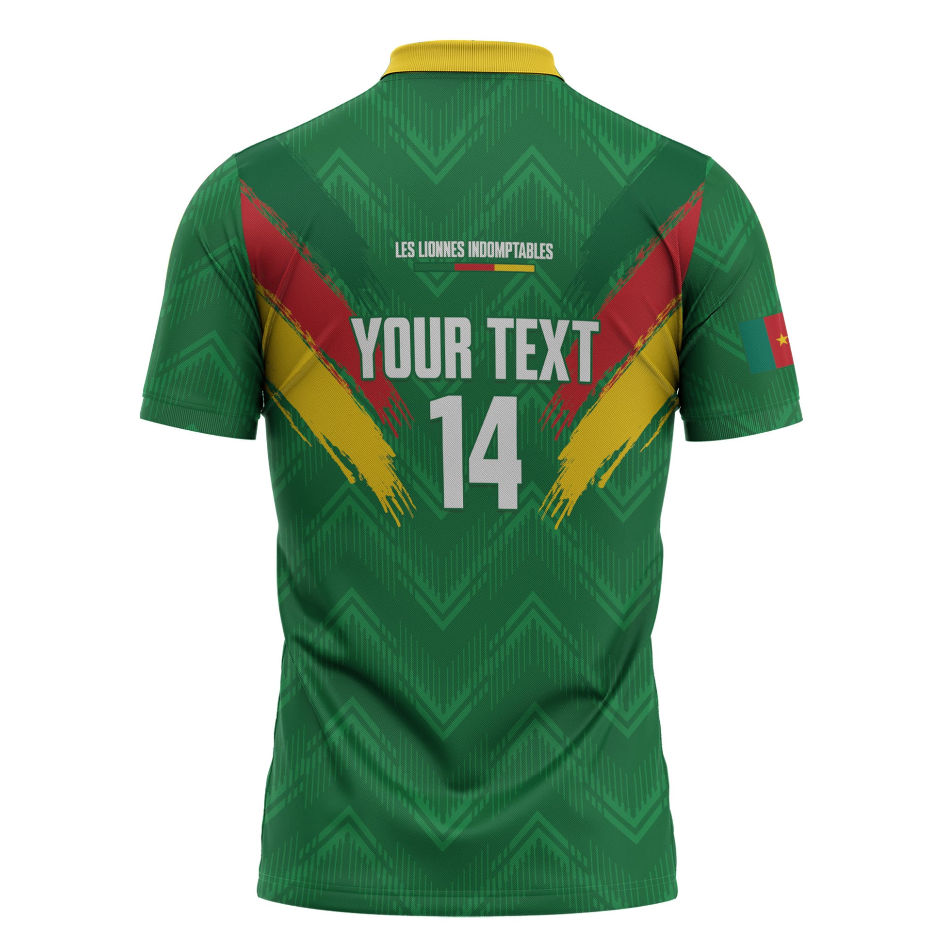 Cameroon Football Custom Zipper Polo Shirt Reunification Monument Les Lionnes Indomptables