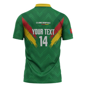 Cameroon Football Custom Zipper Polo Shirt Reunification Monument Les Lionnes Indomptables