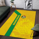 South Africa Soccer Area Rug Banyana Banyana Protea Yellow Version