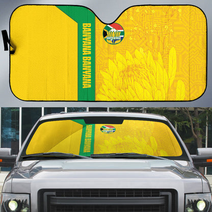 South Africa Soccer Auto Sun Shade Banyana Banyana Protea Yellow Version
