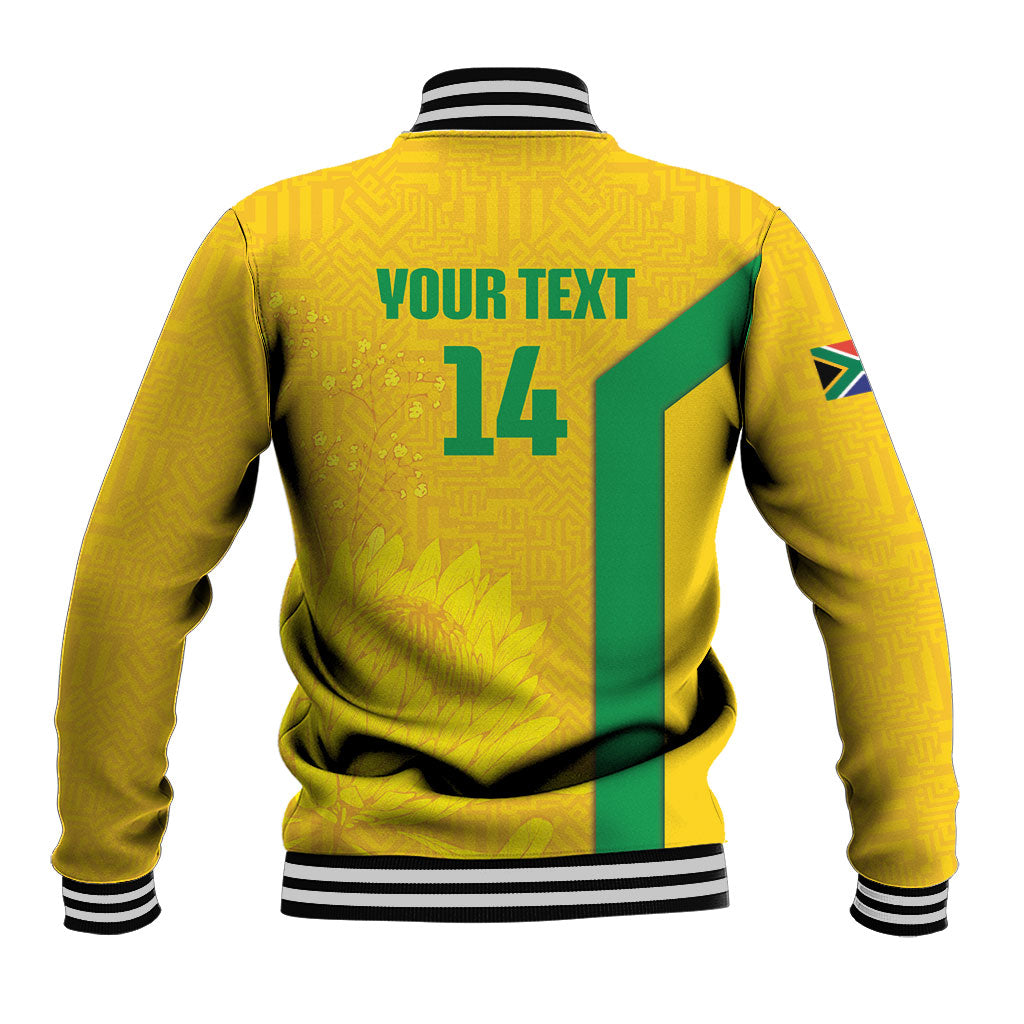 South Africa Soccer Custom Baseball Jacket Banyana Banyana Protea Yellow Version