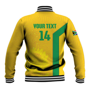 South Africa Soccer Custom Baseball Jacket Banyana Banyana Protea Yellow Version