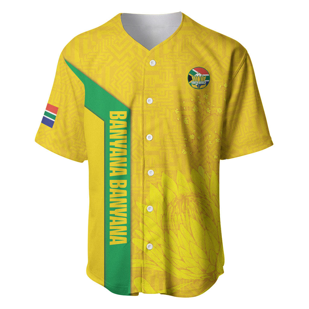 South Africa Soccer Custom Baseball Jersey Banyana Banyana Protea Yellow Version
