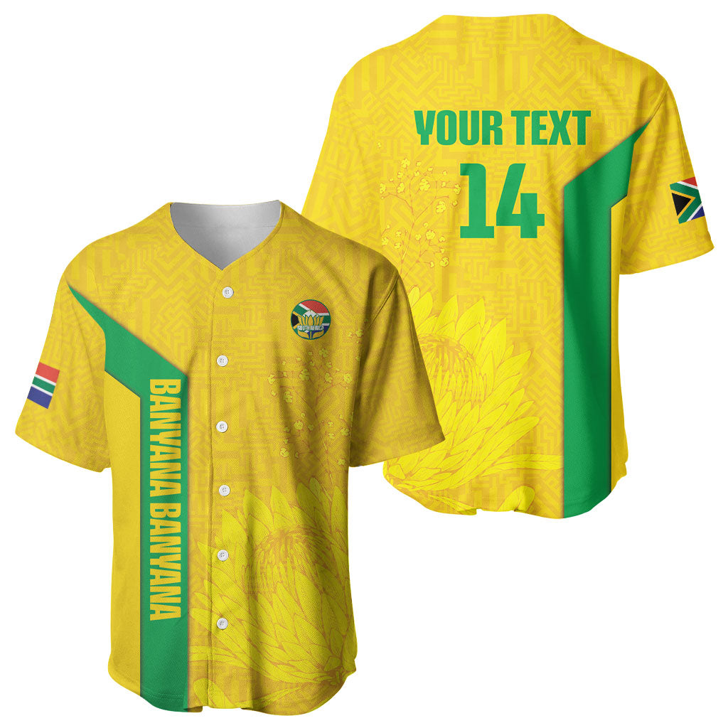 South Africa Soccer Custom Baseball Jersey Banyana Banyana Protea Yellow Version