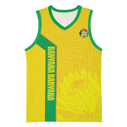 South Africa Soccer Custom Basketball Jersey Banyana Banyana Protea Yellow Version