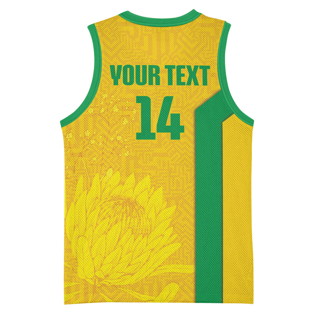 South Africa Soccer Custom Basketball Jersey Banyana Banyana Protea Yellow Version