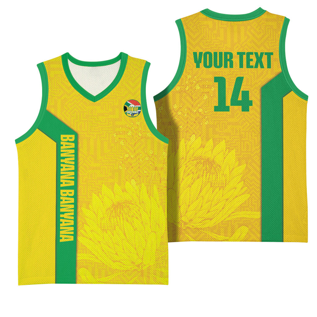 South Africa Soccer Custom Basketball Jersey Banyana Banyana Protea Yellow Version