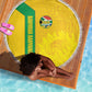 South Africa Soccer Beach Blanket Banyana Banyana Protea Yellow Version