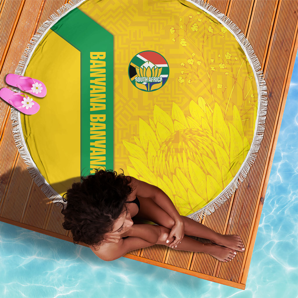 South Africa Soccer Beach Blanket Banyana Banyana Protea Yellow Version