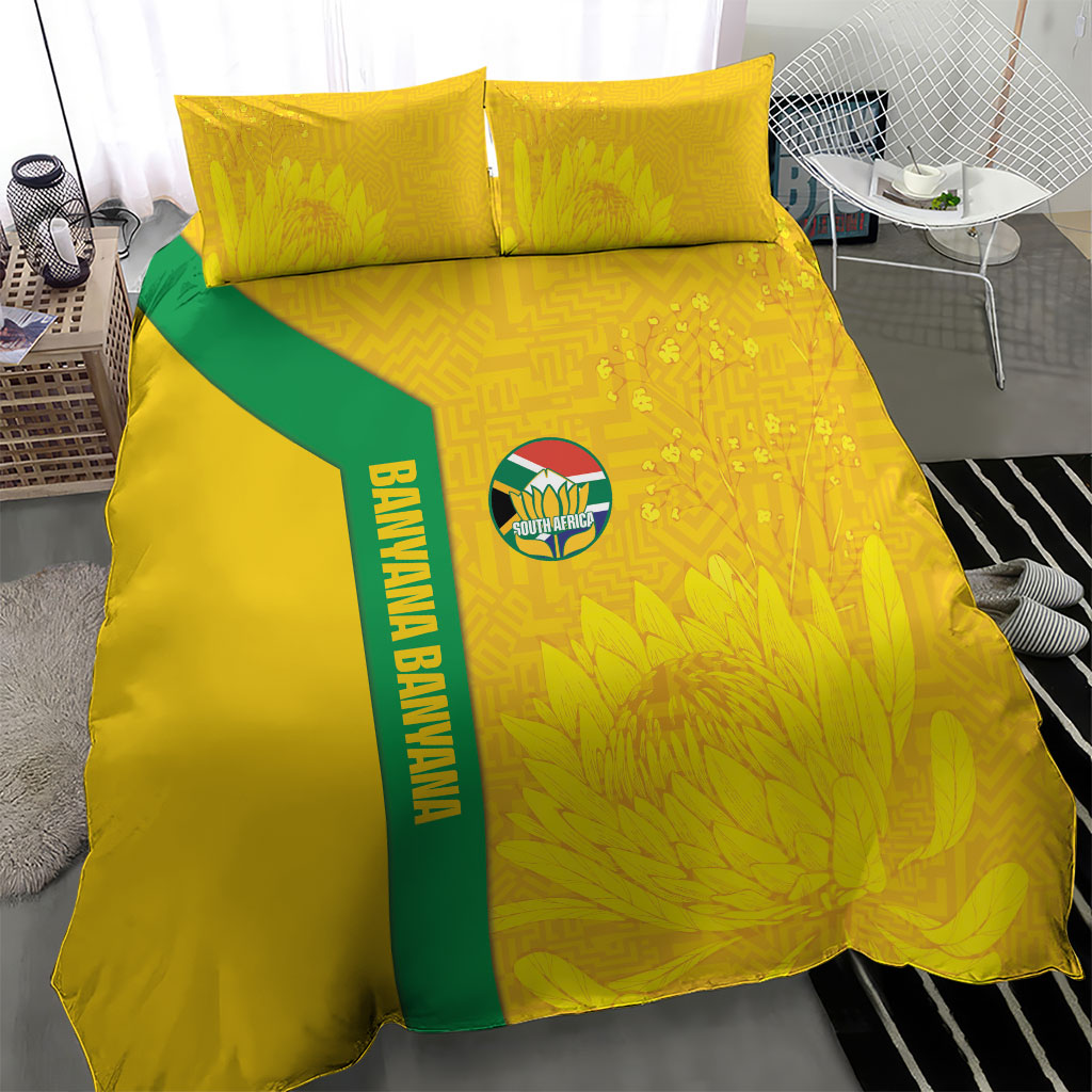 South Africa Soccer Bedding Set Banyana Banyana Protea Yellow Version