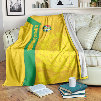 South Africa Soccer Blanket Banyana Banyana Protea Yellow Version