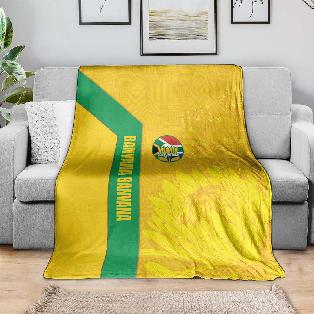 South Africa Soccer Blanket Banyana Banyana Protea Yellow Version