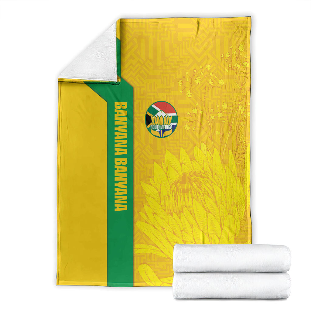 South Africa Soccer Blanket Banyana Banyana Protea Yellow Version