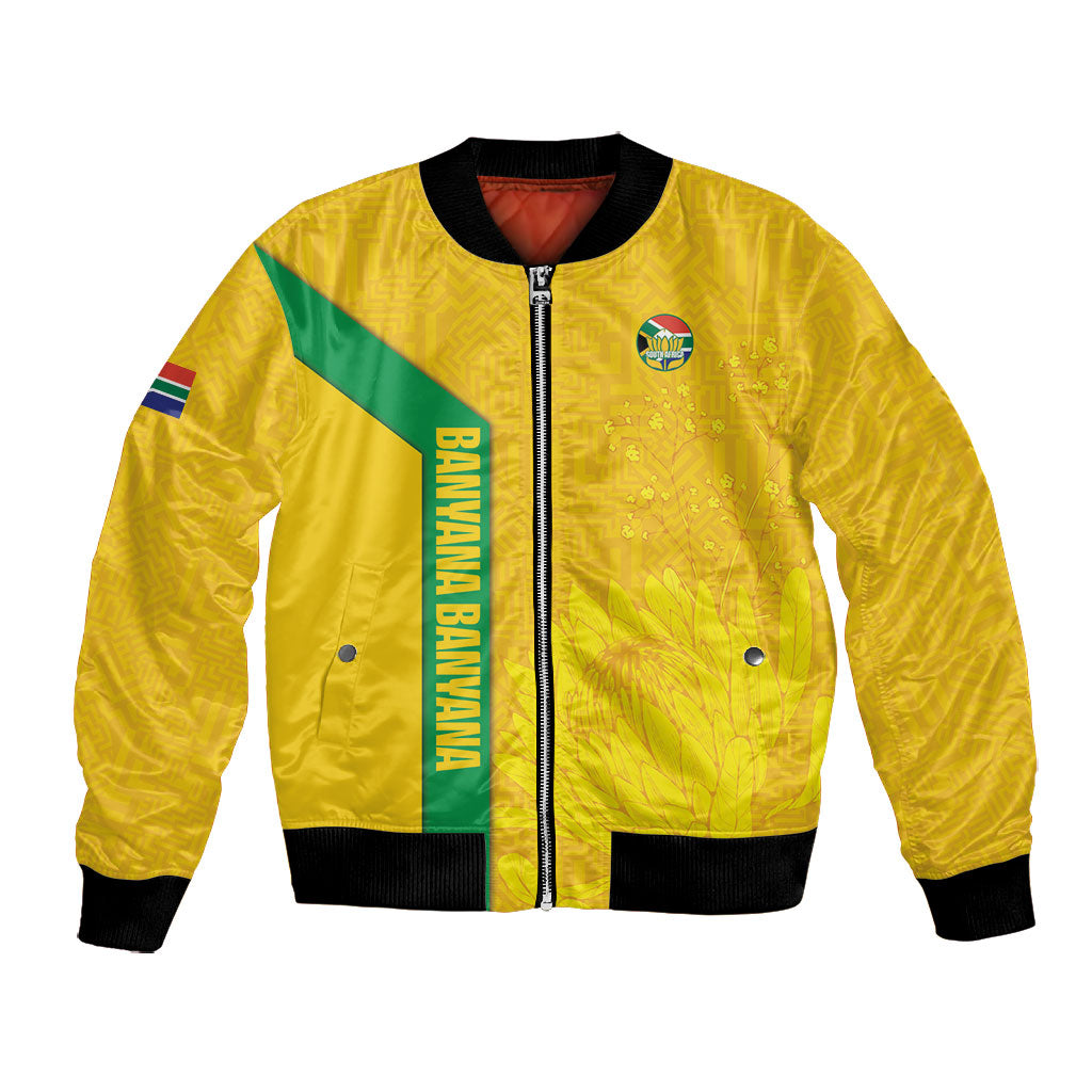 South Africa Soccer Custom Bomber Jacket Banyana Banyana Protea Yellow Version