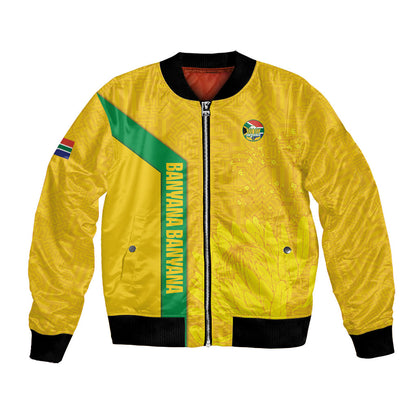 South Africa Soccer Custom Bomber Jacket Banyana Banyana Protea Yellow Version