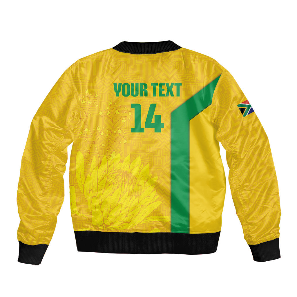 South Africa Soccer Custom Bomber Jacket Banyana Banyana Protea Yellow Version