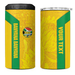 South Africa Soccer Custom 4 in 1 Can Cooler Tumbler Banyana Banyana Protea Yellow Version