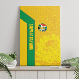 South Africa Soccer Canvas Wall Art Banyana Banyana Protea Yellow Version