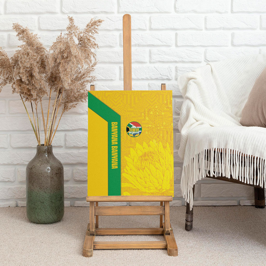 South Africa Soccer Canvas Wall Art Banyana Banyana Protea Yellow Version