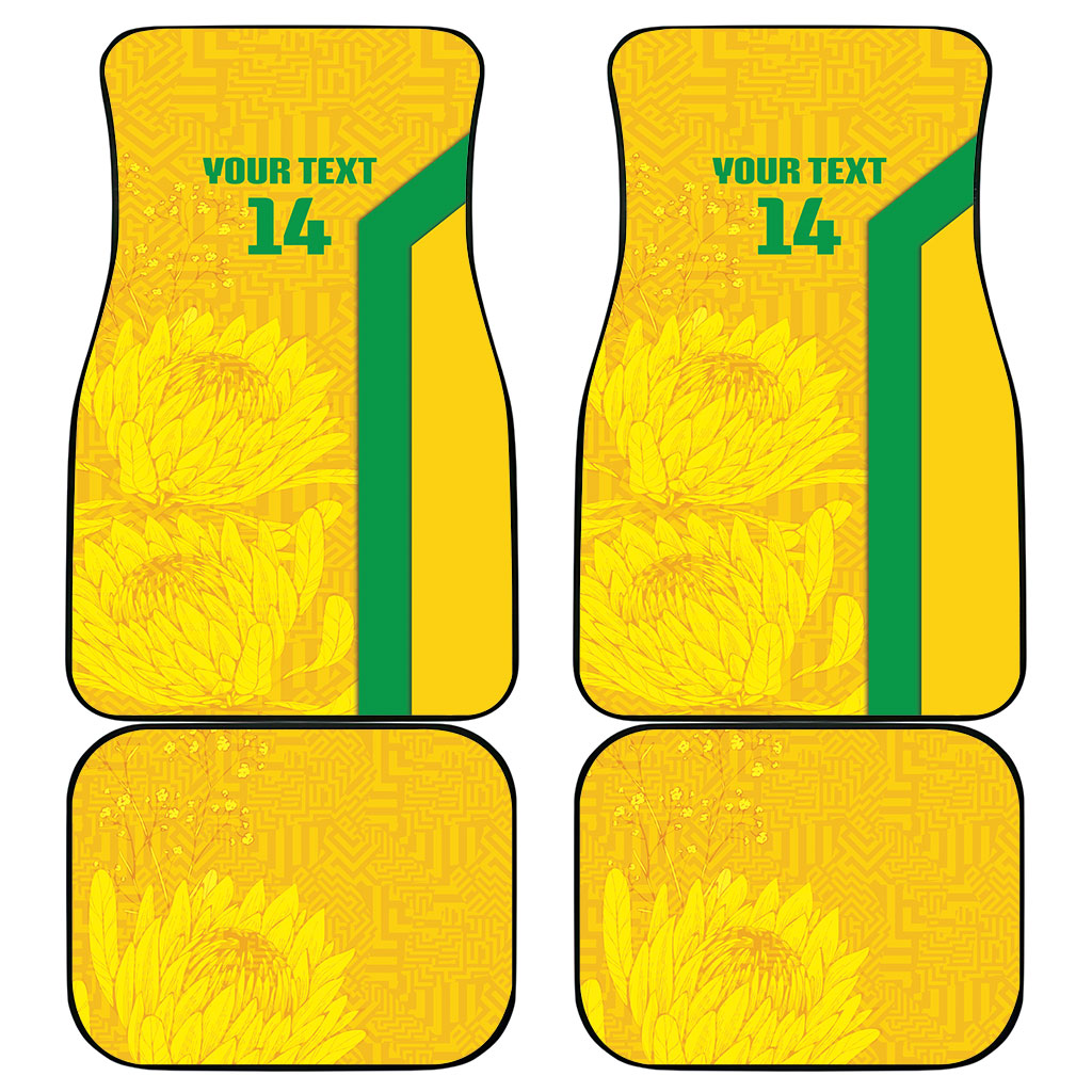 South Africa Soccer Custom Car Mats Banyana Banyana Protea Yellow Version