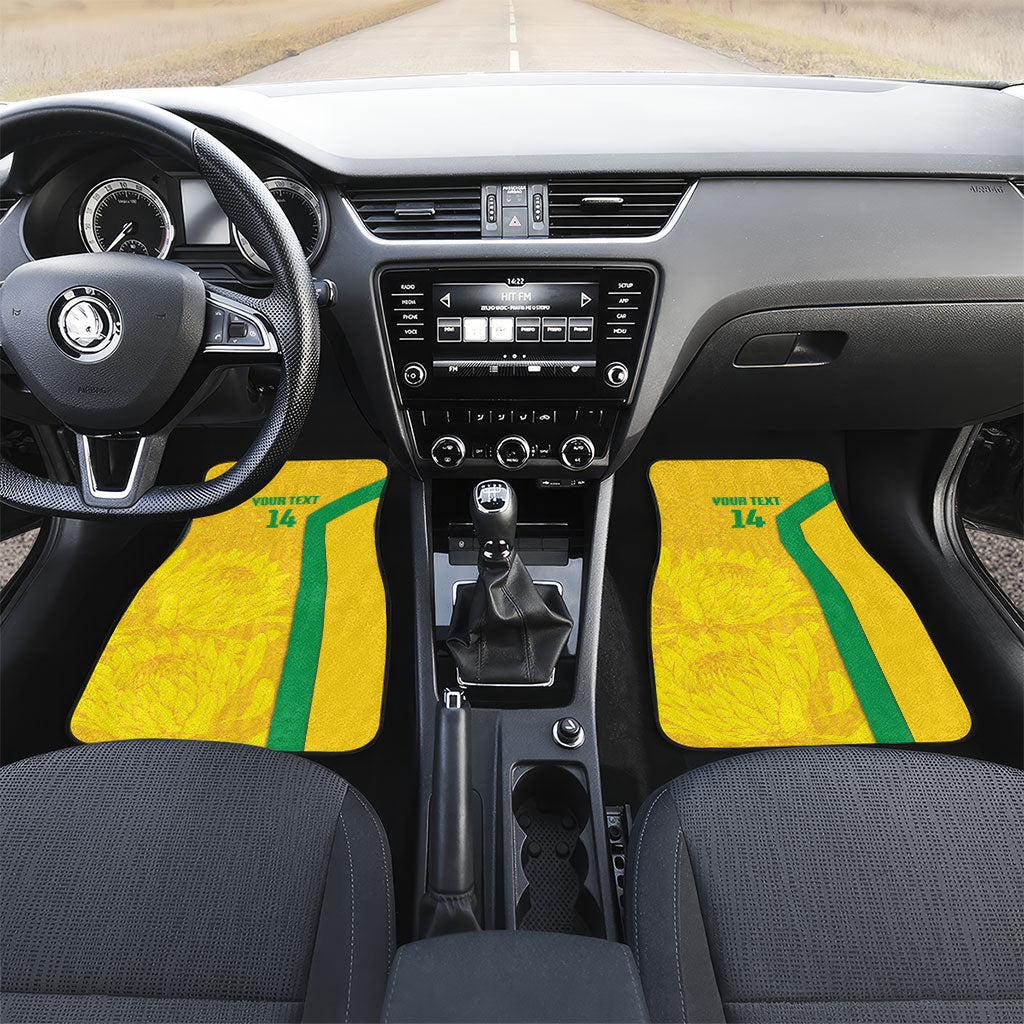South Africa Soccer Custom Car Mats Banyana Banyana Protea Yellow Version