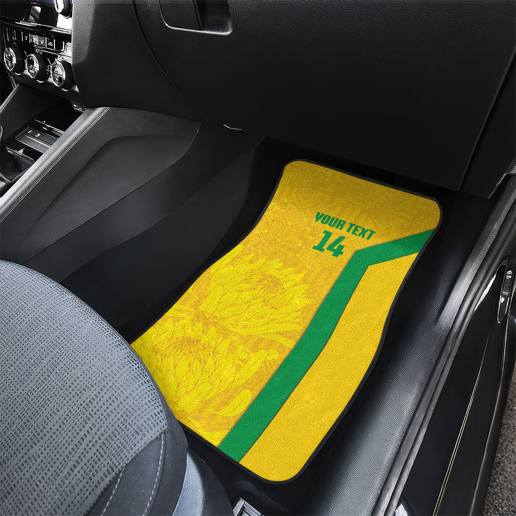 South Africa Soccer Custom Car Mats Banyana Banyana Protea Yellow Version