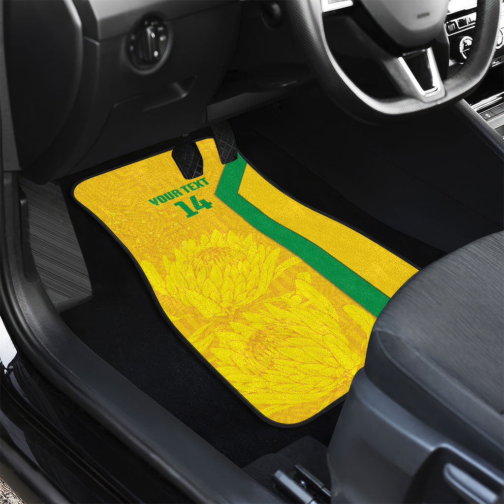 South Africa Soccer Custom Car Mats Banyana Banyana Protea Yellow Version