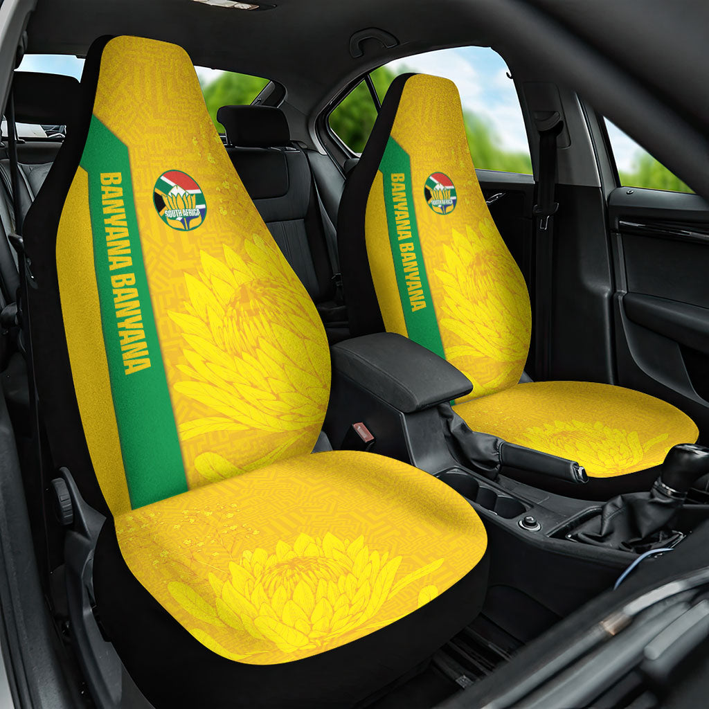 South Africa Soccer Car Seat Cover Banyana Banyana Protea Yellow Version