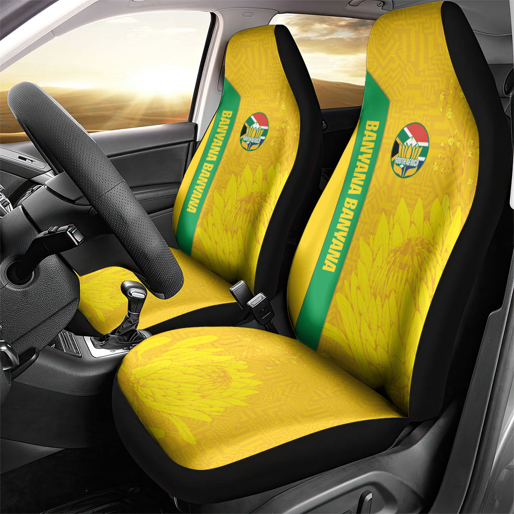 South Africa Soccer Car Seat Cover Banyana Banyana Protea Yellow Version