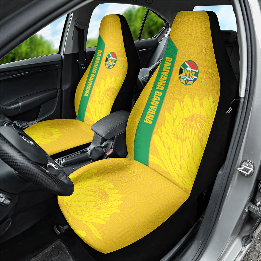 South Africa Soccer Car Seat Cover Banyana Banyana Protea Yellow Version