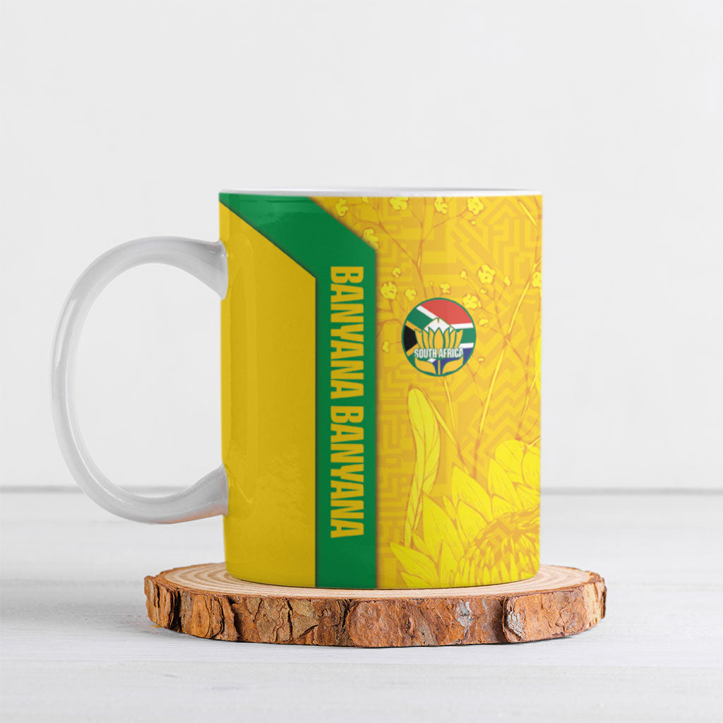South Africa Soccer Custom Ceramic Mug Banyana Banyana Protea Yellow Version