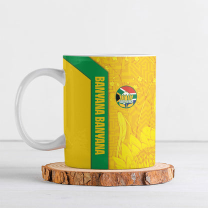 South Africa Soccer Custom Ceramic Mug Banyana Banyana Protea Yellow Version