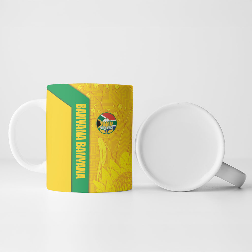 South Africa Soccer Custom Ceramic Mug Banyana Banyana Protea Yellow Version