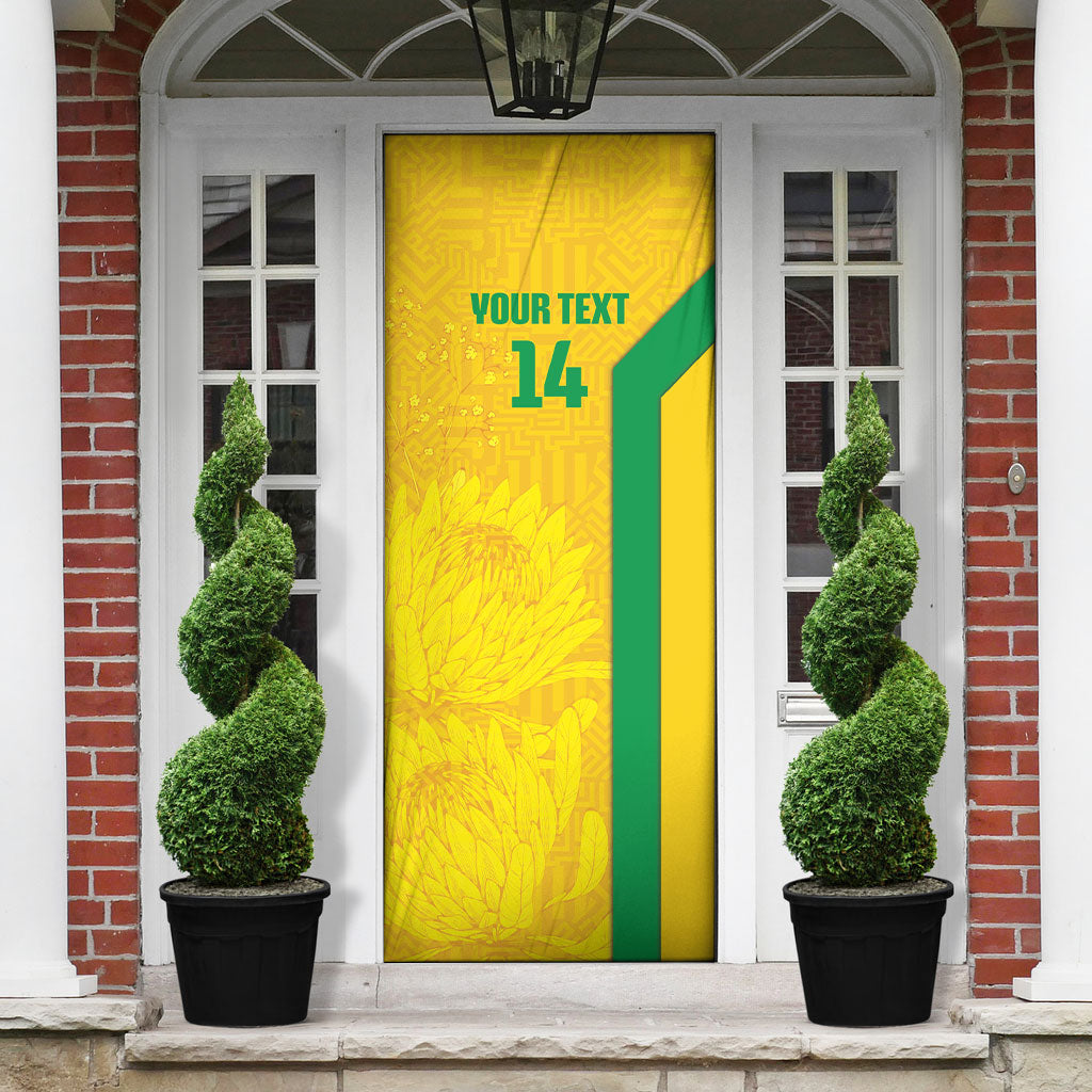 South Africa Soccer Custom Door Cover Banyana Banyana Protea Yellow Version